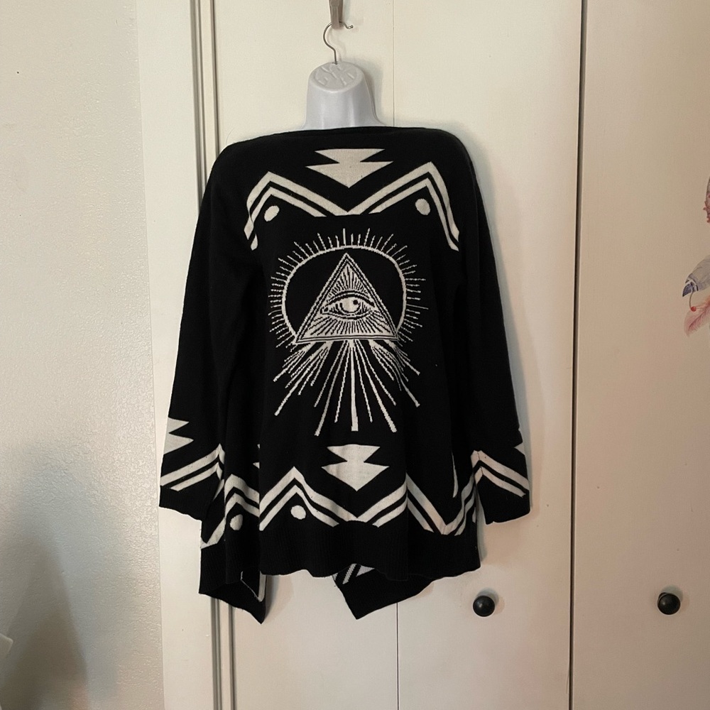 All Seeing Eye Tribal Cardigan Sweater